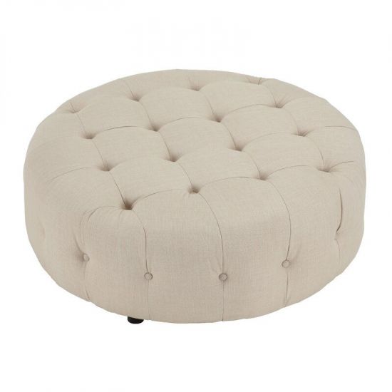 Большой круглый пуф Jill с каретной стяжкой