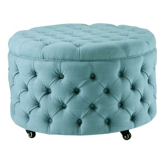 Большой пуф Emma Large с каретной стяжкой и ящиком