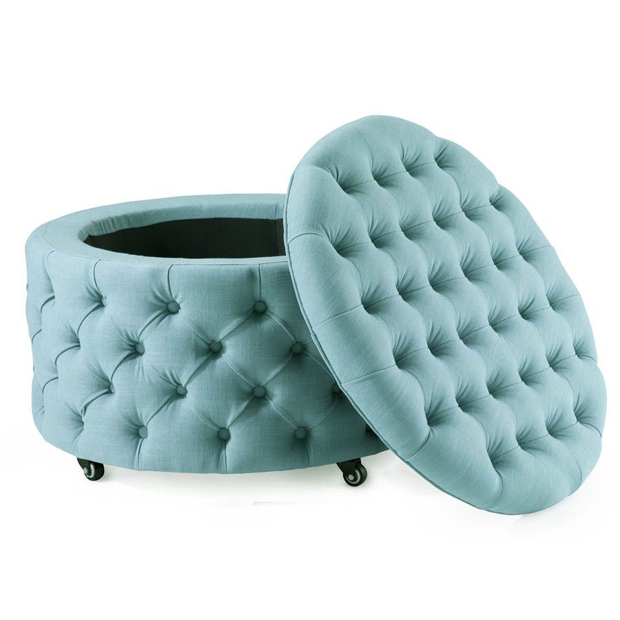 Большой пуф Emma Large с каретной стяжкой и ящиком